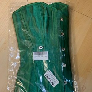 Emerald green women’s bustier corset top
